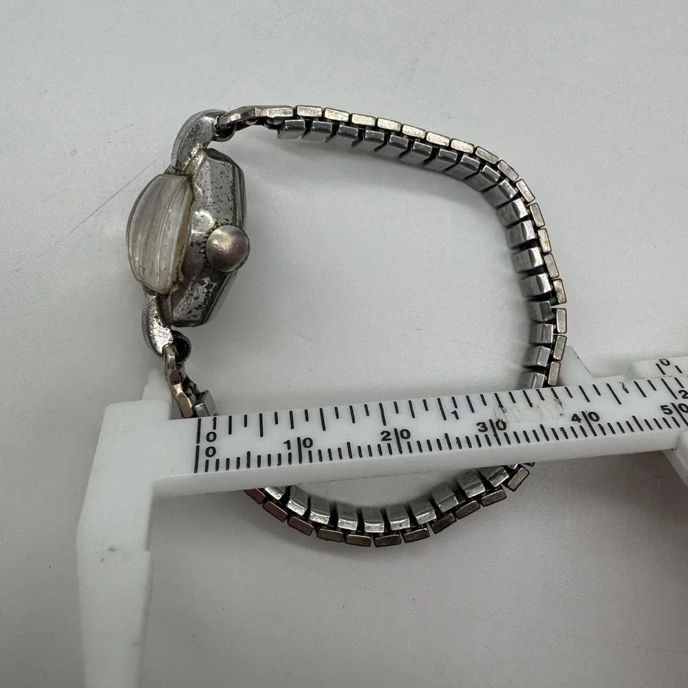 Vintage Andre Dior 17 Jewels Manual Wind Watch Silver Tone For Parts Repair